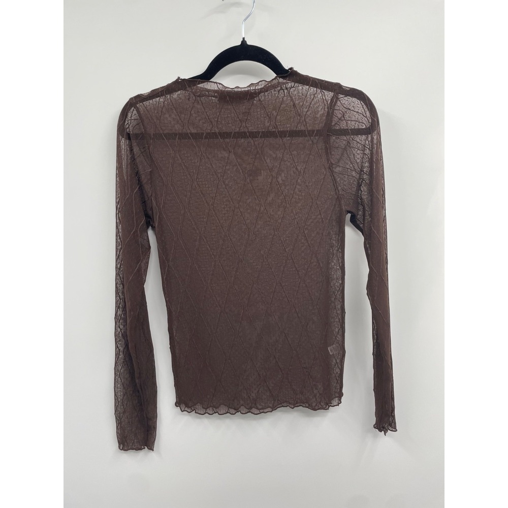 Willow + Root Top Womens Medium Coffee Bean Mesh Embroidered Whimsigoth Boho NWT